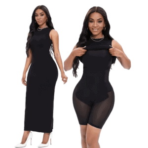 Crew Neck Sleeveless Maxi Built-in Shapewear Dress